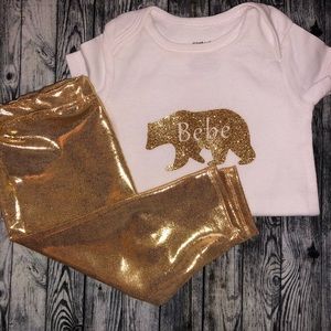 Bebé oso (baby bear) onesie and legging set 3m